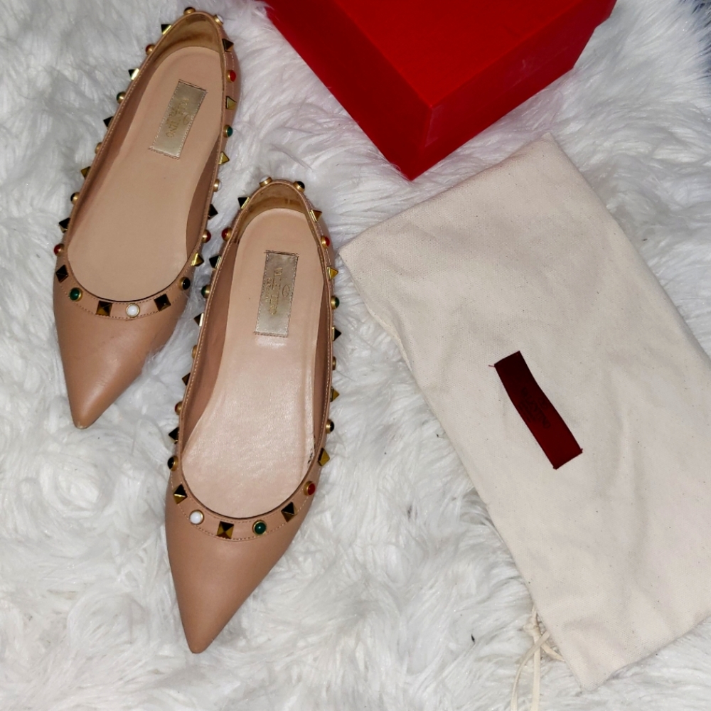 Valentino Garavani Colored Rockstud Leather Flats (Limited Edition)
